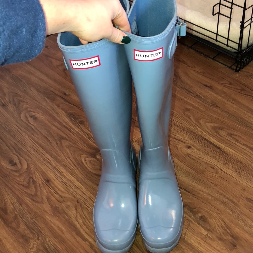 Hunter Original Gloss Light Blue Rain Boots
